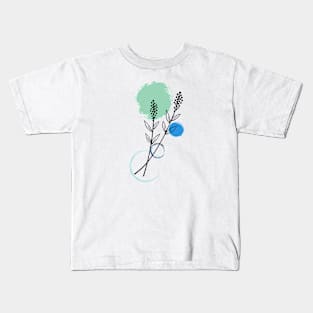 Drawing line floral motifs Kids T-Shirt